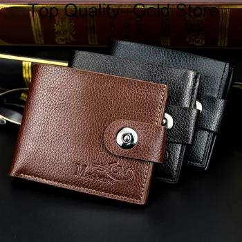 Nový vzor Pánské peněženky krátké PU kůže 2 krát multi-funkce velká kapacita magnetické spony módní peněženka multi-card karta taška