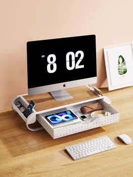 Office small stanice transformace, desktop úložný box, stolní úložiště uspořádání, počítač, zvyšovat držák se zásuvkou