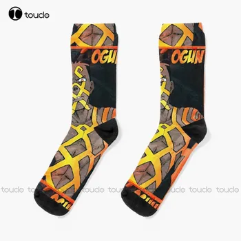 Ogun Fire Force Fan Art Ponožky, Bílé Ponožky Pánské Personalizované Vlastní Unisex Dospělé, Dospívající Mládež Ponožky 360° Digitální Tisk Vtipné Ponožky