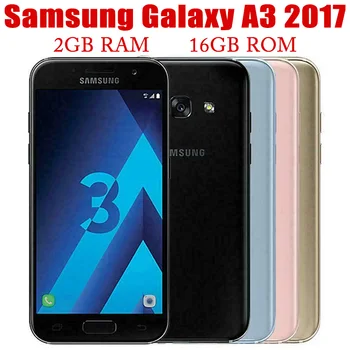 Originální Odemčený Samsung Galaxy A3 2017 A320F A320FL RAM 2GB ROM 16GB Octa Core, 4.7