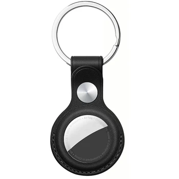 Pouzdro pro AirTag s Keychain Kroužek, Ochranný Kožený Držák Tracker víko s Přívěšek na klíče Kompatibilní pro Apple Air Tag