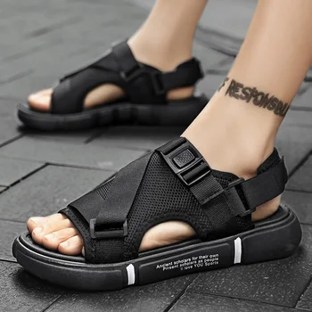 Pánské Prodyšné Sandály na Platformě 2023 Letní Nové Venkovní Plážové Boty Mužské Trend Soft Sole Ležérní Sportovní Sandály pro Ženy