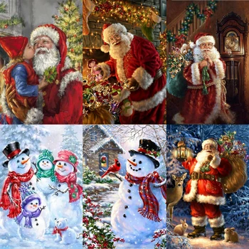 Přizpůsobitelné Sněhulák Santa Claus Zeď Umění Obrazy Plakáty a Tisky Pokoj Dekorace Obrázky Vánoční Dárky pro Děti
