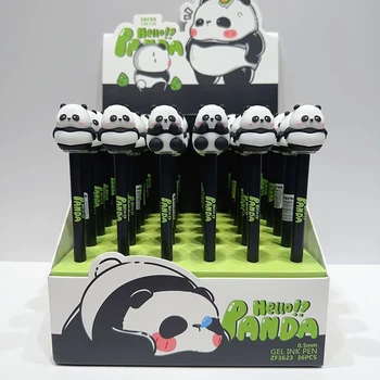 Roztomilý Panda Gelová Pera 0,5 mm Černý Inkoust Pera Jehly Kawaii Rukopis Kuličková Pera Školy Korean Papírnictví Kancelářské Potřeby
