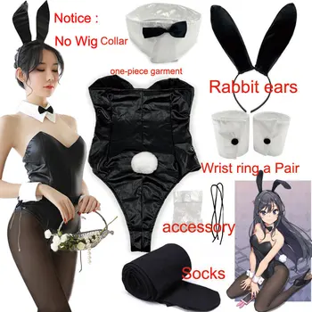 Sakurajima Mai Bunny Girl Cosplay Kostým Halloween pro Dospělé Ženy, Starší Sestra Cosplay Paruka, Oblečení Velikost M/XL