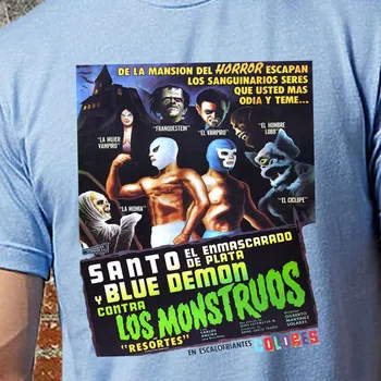 Santo Y Blue Demon Contra los Monstruos tričko
