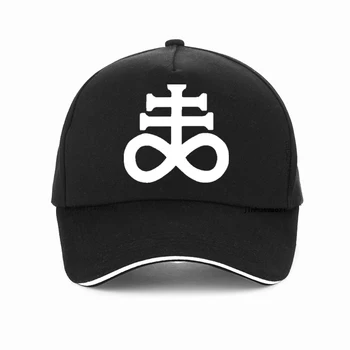 Satan, Leviathan Cross klobouk pro Muže, Ženy Nastavitelný Baseball Cap Punk Goth Kostel Satanský Symbol Kolye Prst Táta klobouky