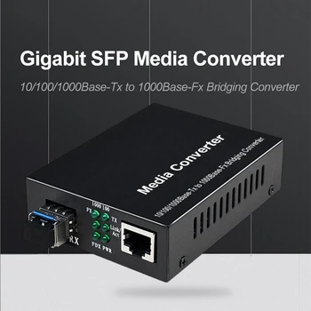SFP Fiber Media Converter RJ45 Černý SFP Fiber Converter SFP 10/100/1000M Ethernet Konvertor Vysílač Kompatibilní Pro