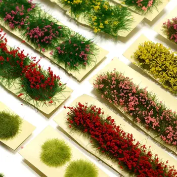Stavební Uspořádání Statické Scenérie Model Písku Stůl Trsy Trávy Květina Clusteru Krajiny Wargame Miniaturní Zahrada Dekor