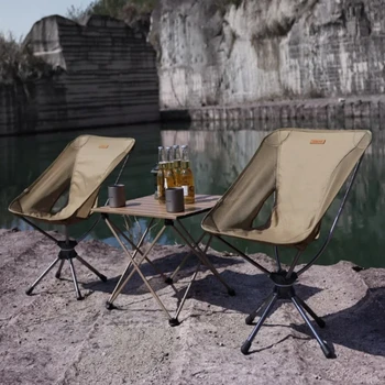 SunnyFeel Venkovní Camping Skládací Židle Camping Portable Odnímatelné Butterfly Židle Otočná Židle Moon