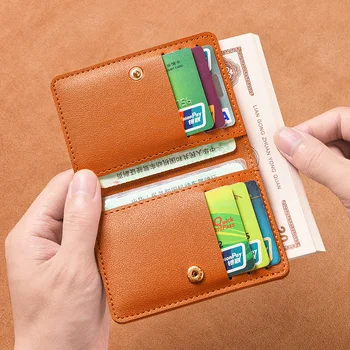 Super Slim Měkké Peněženka 100% Originální Kožené Mini Kreditní Karty Peněženka Peněženka Držitele Karty Muži Peněženky Tenké Malé