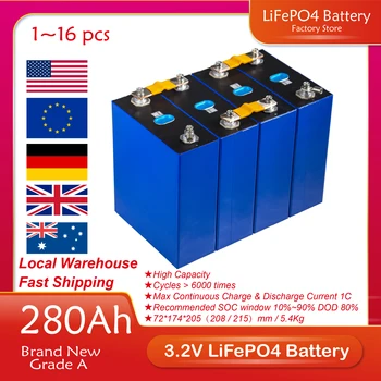 Třída A lifepo4 baterie 340AH 320AH 280AH 200AH Dobíjecí lithium železo fosfát Mobilní LFP mořské batteri pro EV KARAVAN, Vozík, Loď
