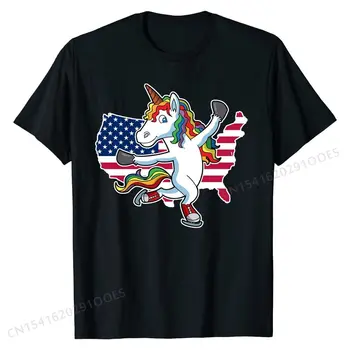 Unicorn T-Shirt Krasobruslení USA Košile Trička Evropy Značkové Bavlněné Topy Trička Blázen pro Muže