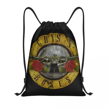 Vlastní Guns N Roses Bullet Logo Šňůrky Taška pro Trénink Jóga Batohy Ženy Muži Heavy Metal Sportovní Gym Sackpack