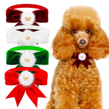 Vánoční Pet Bow Tie Světlé Barvy Pet Vlasy Příslušenství, Pejsek, Kočka Dodávky Mini Nastavitelný Límec Dekorace Doplňky