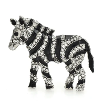 Wuli&Roztomilé dítě Zebra Brože Pro Ženy, Unisex Drahokamu Krásné Koně, Zvíře, Party, Ležérní Brož Kolíky Dárky