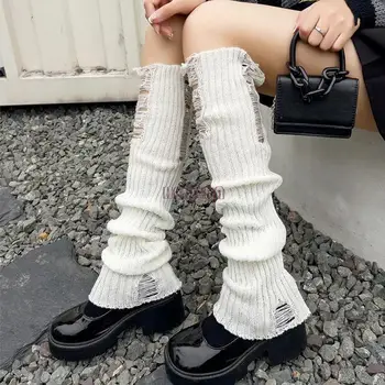 Y2K Harajuku Styl Japonská Lolita Návleky Dámské Kotníkové Teplejší Dívky Gothic Dlouhé Ponožky Tenké Pletené Cosplay Haldy Haldy Ponožky