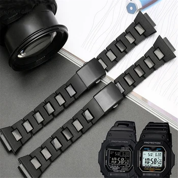Řemínek pro G-shock DW-6900/DW9600/DW5600/GW-M5610 Hodinky Příslušenství Náhradní Ocelové Plastové Watchband Pásem