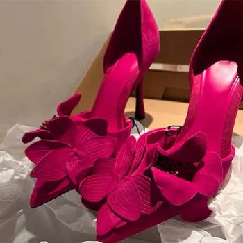 Ženy Květinové Vysoké Podpatky Boty Sexy Sandály V Létě Roku 2023 Designer New Party Šaty Boty Čerpadla Svatební Boty Na Podpatku Zapatos Chůze
