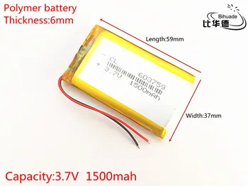 10ks 3.7 V,1500mAH,603759 Polymer lithium-ion / Li-ion baterie pro HRAČKY,POWER BANK,GPS,mp3,mp4,mobilní telefon,reproduktor
