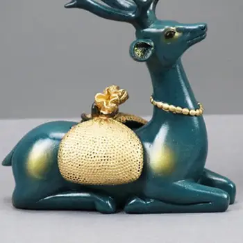 2 Kusy Sob Socha, Ornament Pryskyřice Sběratelské Kreativní Deer Lover Figurky pro Jídelní Plochu Kavárna, Úřad Vlády