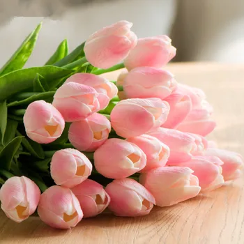 5kusů Tulipány Květiny Skutečný Dotek Silikonové Umělé Falešné Květiny pro Svatby, Domácí Dekorace Jarní Velikonoční Domácí Zásoby Strany