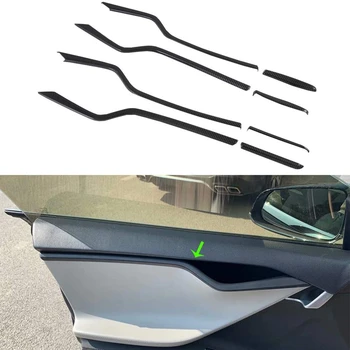 Auto, Vnitřní Výplň Dveří Kryt Interiérové Lišty Lišty pro Tesla Model S 2016-2019 Auto Příslušenství, 8KS