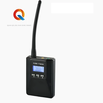 CZE-T200 PLL Stereo FM Vysílač 0-0.2 W MONO MINI Rozhlasové Vysílání Stanice 1000mAh Baterie Pro Schůze/cestovní Ruch/Kampus