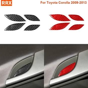 Dveře Úložný Box Hrací Podložka Panel Real Carbon Fiber Nálepka Kryt Střihu Pro Toyota Corolla 2009-2013 Auto Interiérové Doplňky