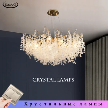 Moderní LED křišťálový lustr Ložnici světlo crystal Restaurace stropní lustr Villa hotel osvětlení interiéru dekorativní lampy