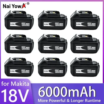 Nové Pro 18V Makita Baterie 6000mAh Dobíjecí elektrické Nářadí, Baterie s LED Li-ion Náhradní LXT BL1860B BL1860 BL1850