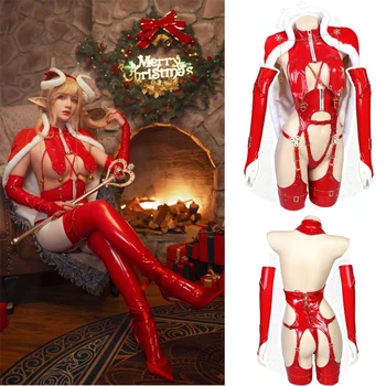 Originální Design Dark Reign Cosplay Kostým Vánoční Dárek Sněhu Kabát PU Červená Kůže Uniformu, Sexy Anime Oblečení Tajné Foto Obleky