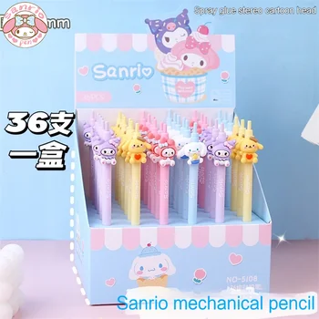 Sanrio 12/36pcs Mechanická Tužka Cartoon Kuromi Melodie Cinnamoroll 0.7 Neustále Core Mechanická Tužka Děti Papírnictví Ceny