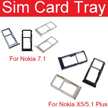 SIM Karty Zásobník Držák Pro Nokia 7.1 5.1 Plus X5 TA-1109 Sim SD Reader Slot, Socket Adaptér Náhradní Díly Opravy 