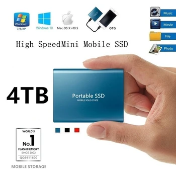 USB 3.14 TB SSD Externí Pevný Disk Mobile Solid State Pevný Disk pro Stolní Mobilní Telefon, Notebook, Vysoká Rychlost Skladování Memory Stick