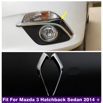 Vhodné Pro Mazda 3 Hatchback, Sedan 2014 - 2016 Chrome Přední Nárazník Mlhové Světla Lampy Víčko Dekor Krycí Lišta Vnější Příslušenství