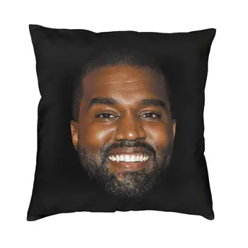 Vtipné Kanye West Meme polštář 45x45cm podšívka měkké a roztomilé federa pro polštář pro auto, pohovka federa v polyesteru se zapínáním na zip